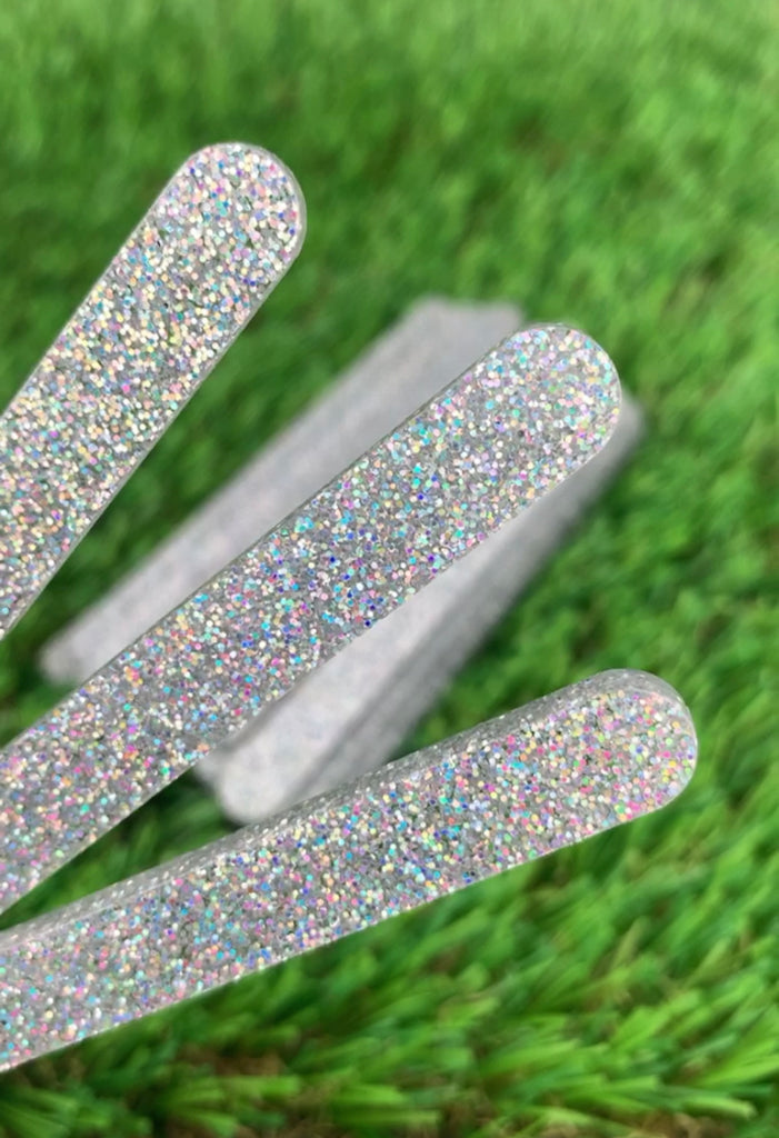 Silver Mirror Acrylic Popsicle Sticks for Cakesicles, Glitter Pops