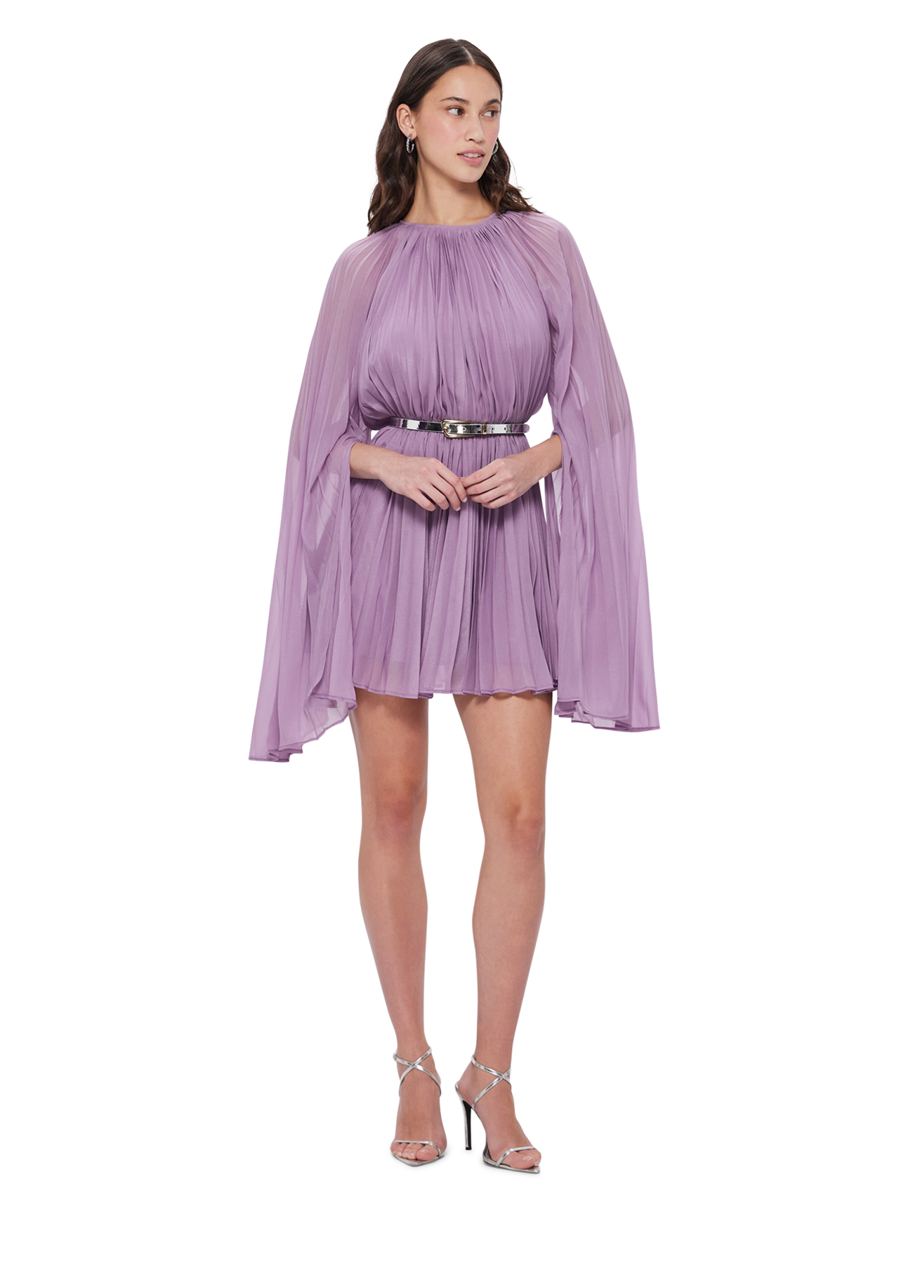 Evelyn Bell Sleeve Mini Dress - Lilac | LEO LIN® Official Website