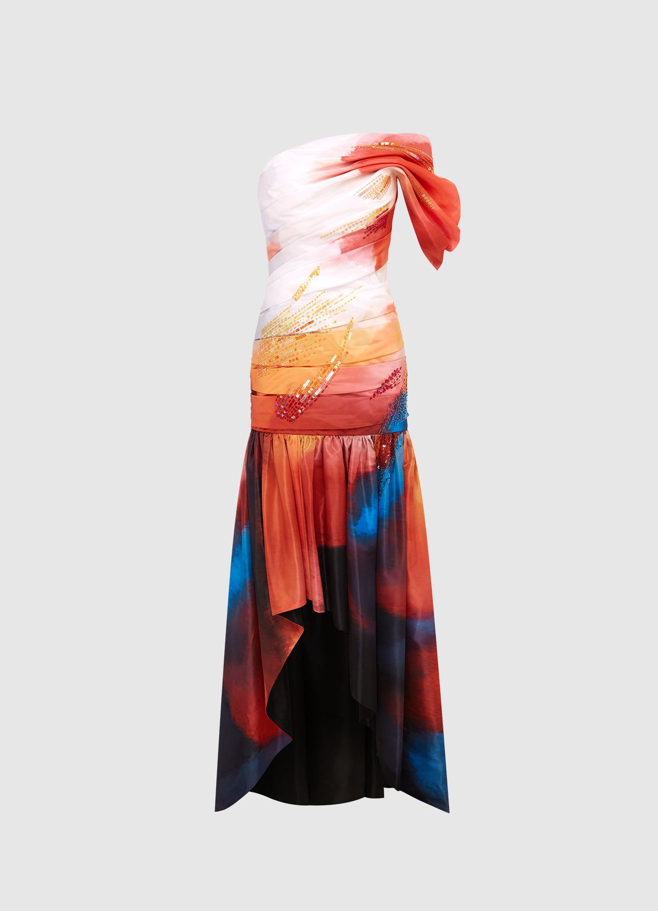 Elsa One Shoulder Gown - Reminiscence Print