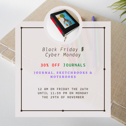 Handmade journals ollection discounted with 50% starting 26th of November 2021