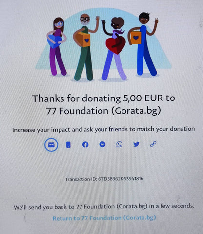 Our donation of 5 Euro for the Foundation 77 for planting about 15 trees