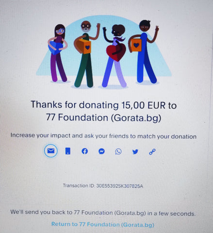 Donation of 15 euros for planting trees to the foundation 77 which is enough for planting 40 trees!