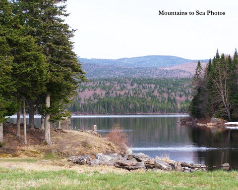 New Hampshire lake photo, 8x10 landscape photo mantel decor, affordable wall art country home decor, New England mountain view cabin decor