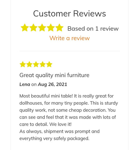 Seventh review- handmade miniature wooden table in 1/12th scale