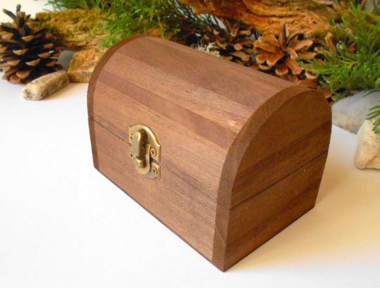 Wooden keepsake box- large chest box- unfinished wooden box with bronz -  Exiarts & Ecocrafts