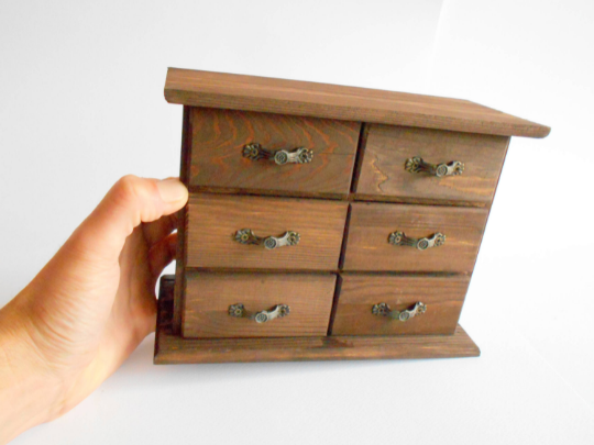 Wooden Mini Chest With FOUR Drawers To Paint Decorate 9x35cm