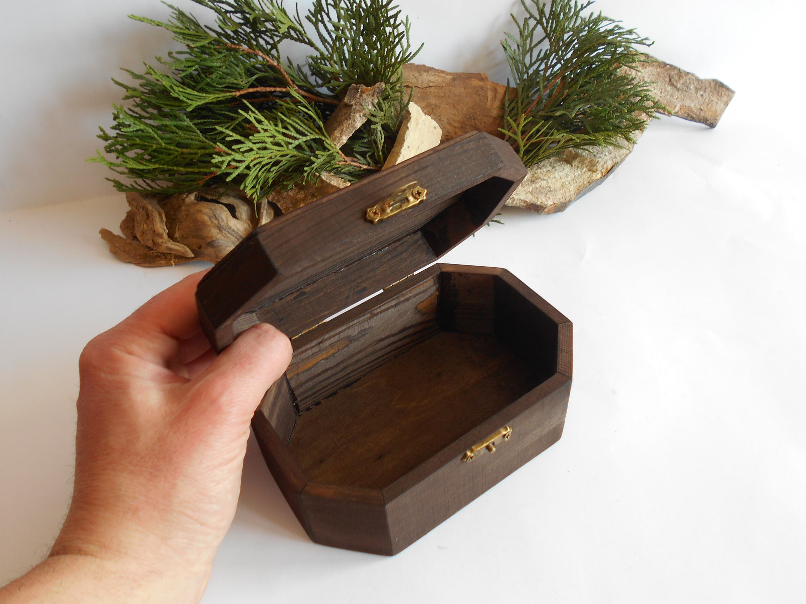 Big brown wooden box - With Wooden Love