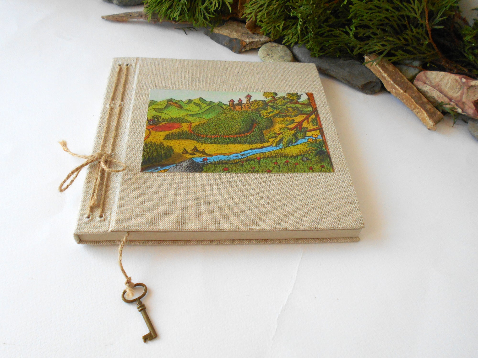Handmade fabric sketchbook journal- Refillable hardcover blank book wi -  Exiarts & Ecocrafts