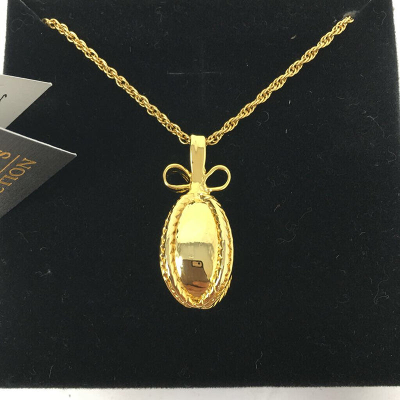 QVC Joan Rivers gold egg necklace