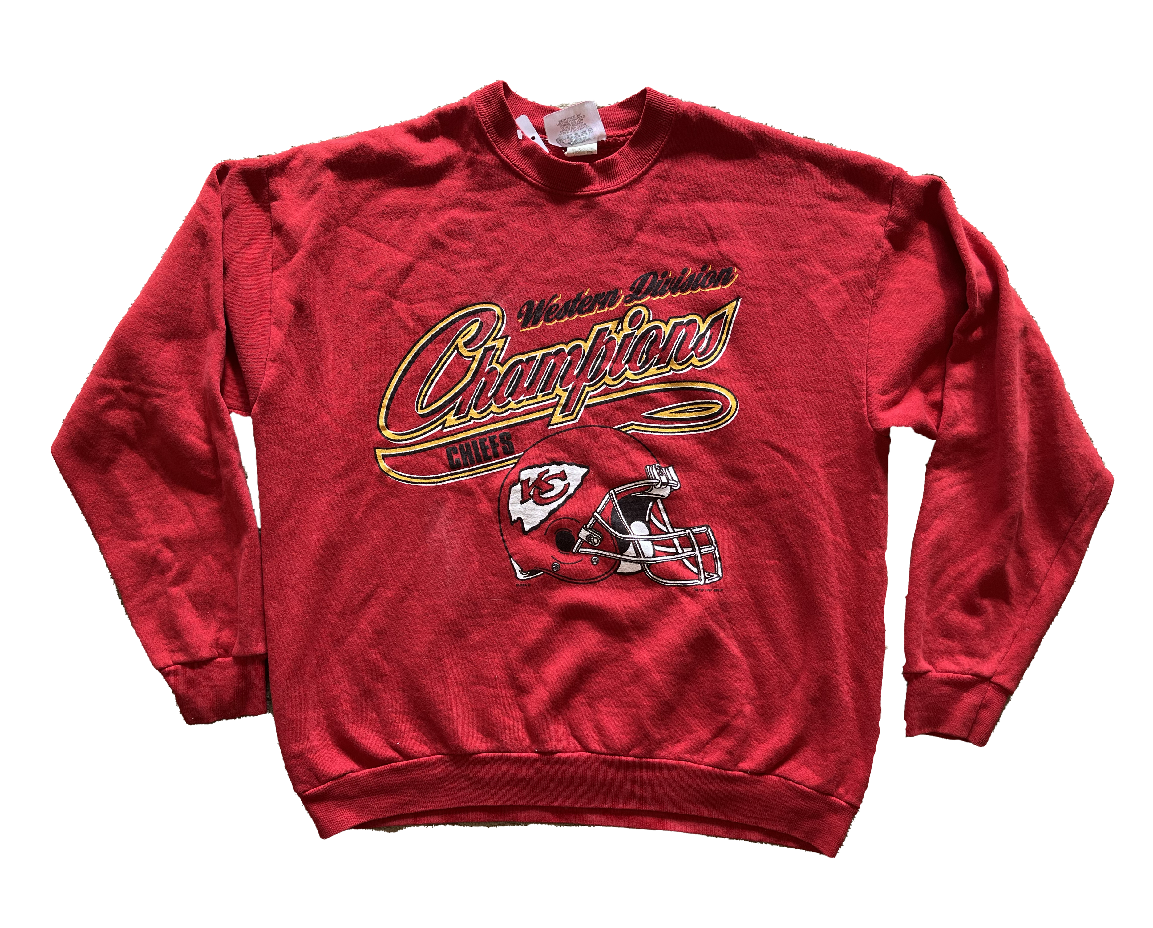 WESTSIDE STOREY VINTAGE  VINTAGE 90S SPELLOUT KC CHIEFS SWEATSHIRT -  Westside Storey