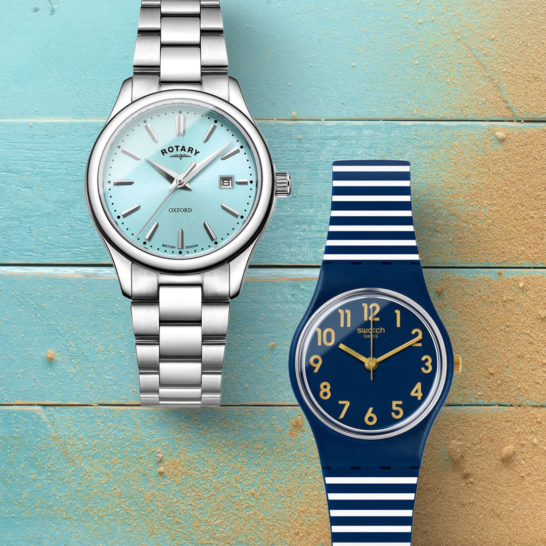 Left: Rotary Oxford Auto Ladies Silver Watch  - £188.00 Right: Swatch Ora D'aria Ladies Watch - £57.00