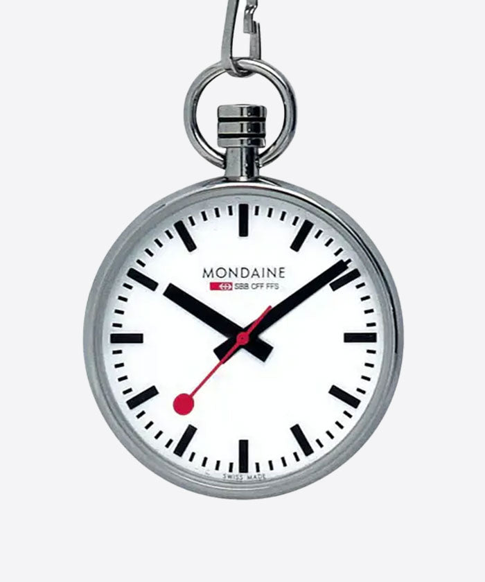 Mondaine Unisex White Pocket Watch