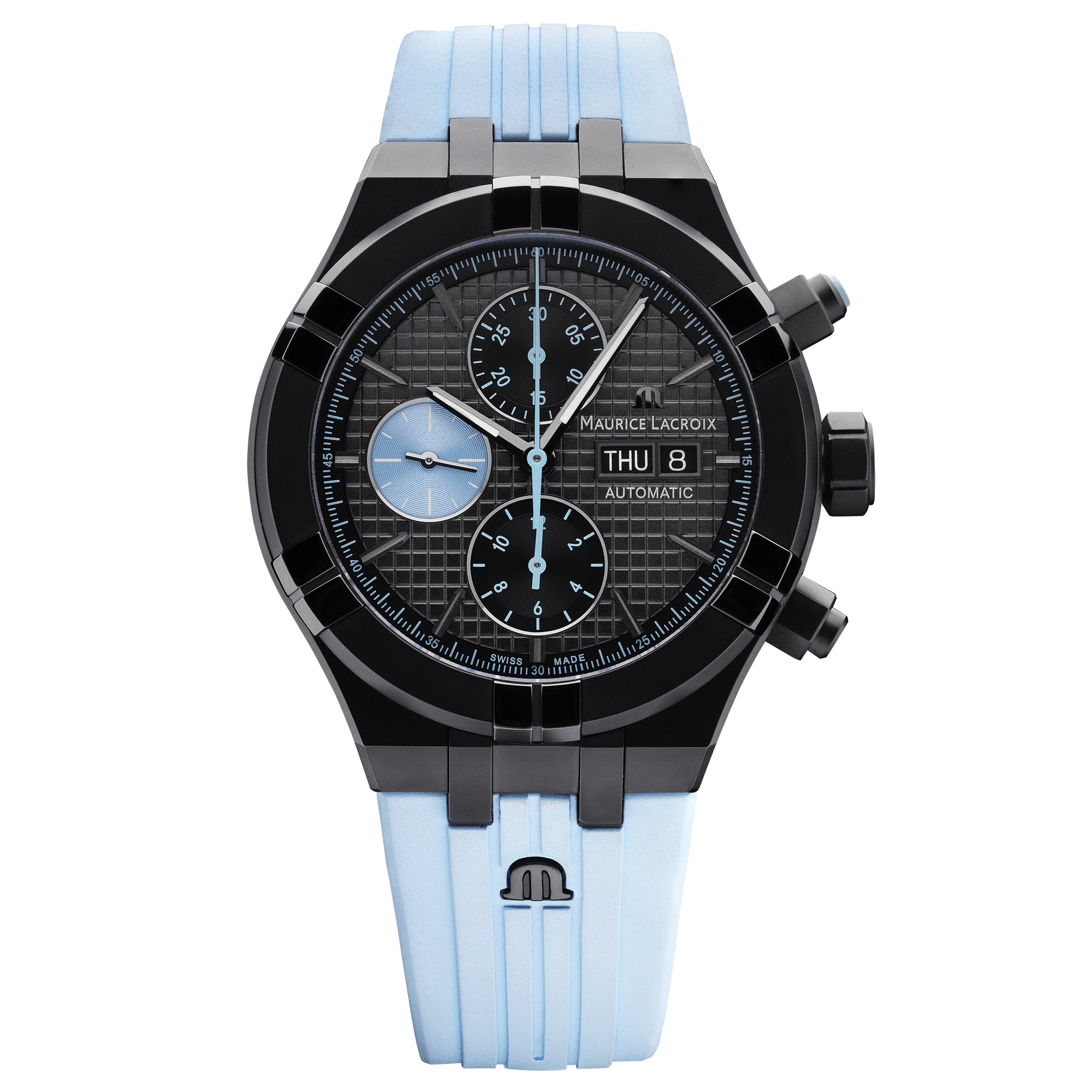 Maurice Lacroix Men's Black Aikon Chonograph Watch AI6038-DLB01-330-4 from  WatchPilot™