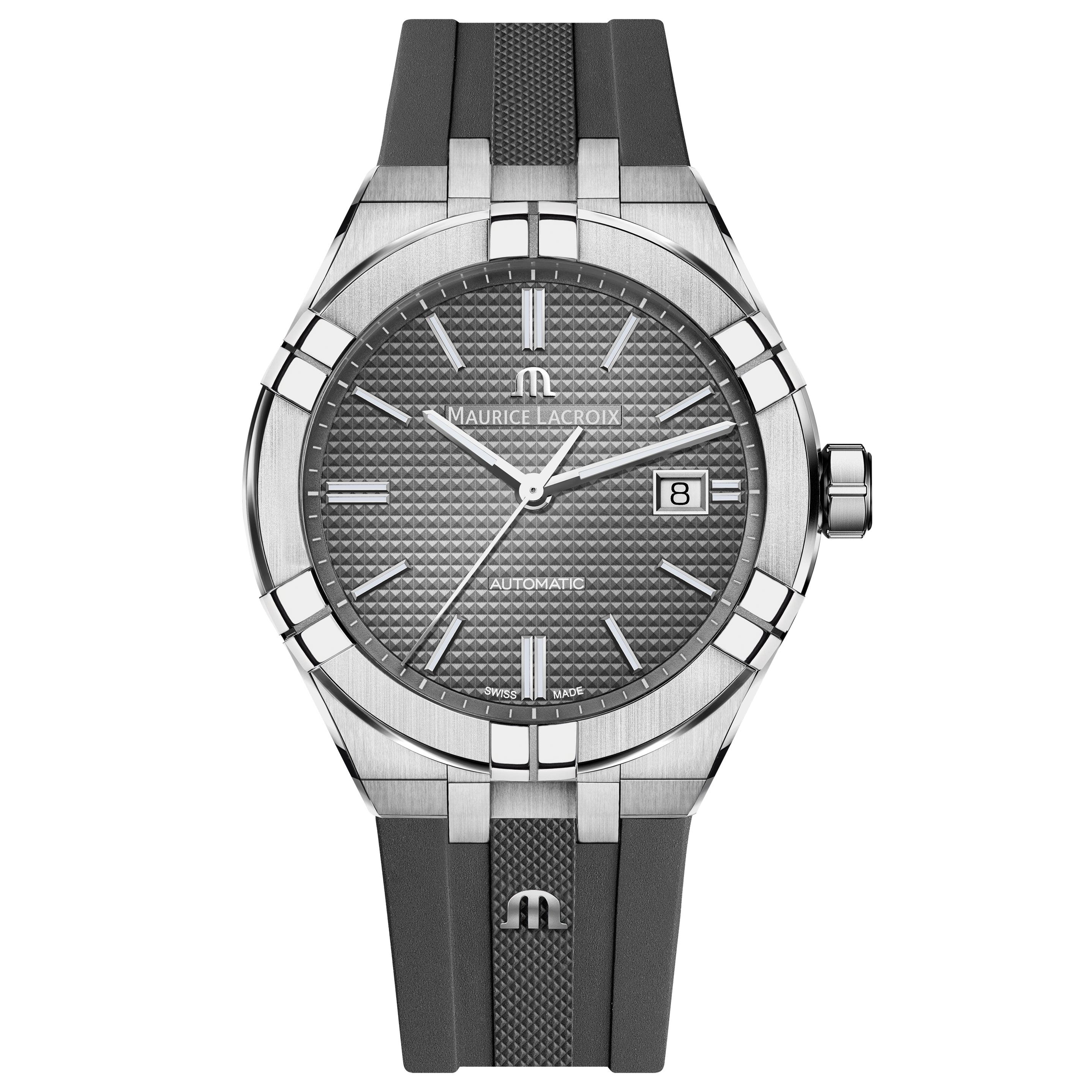 Maurice Lacroix Men's Grey Aikon Automatic Rubber Watch AI6008-SS002-230-1  from WatchPilot™