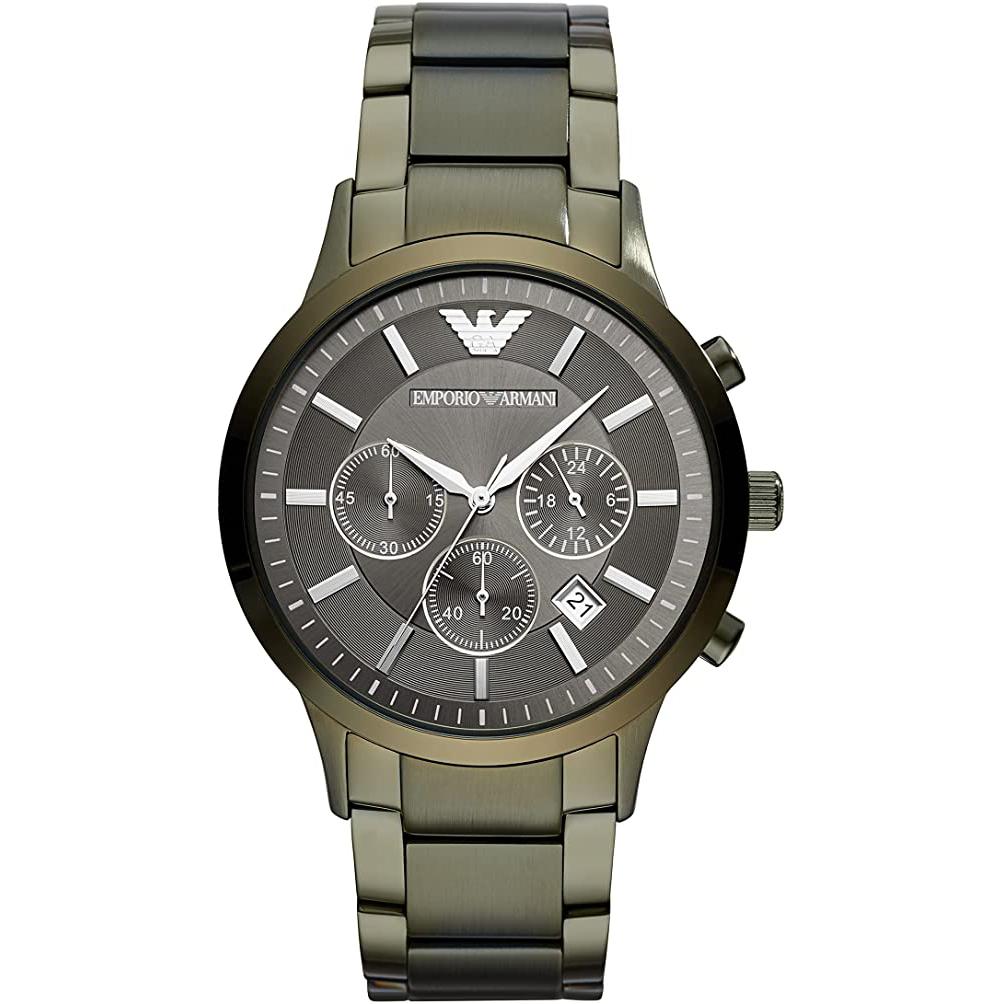 Emporio Armani AR11117 Men's Renato Khaki Green Chronograph Watch from ...