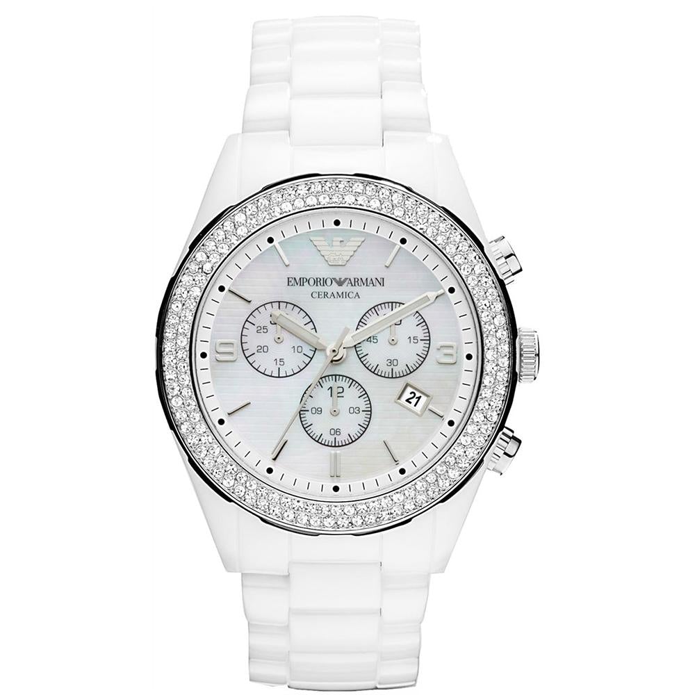 white armani watch