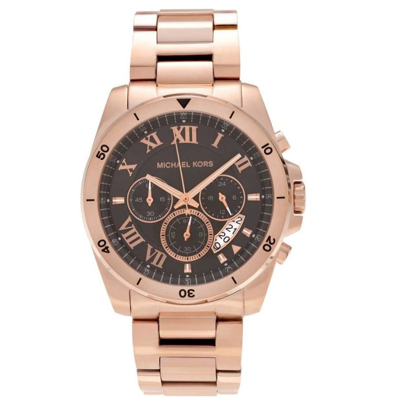 Michael Kors Mens Watch MK8184 Dylan black dial steel rose gold at