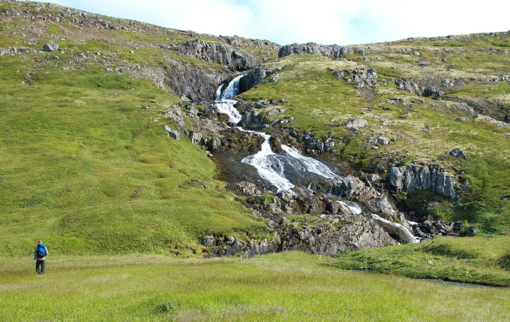 Waterfall in the Icelandic marshes