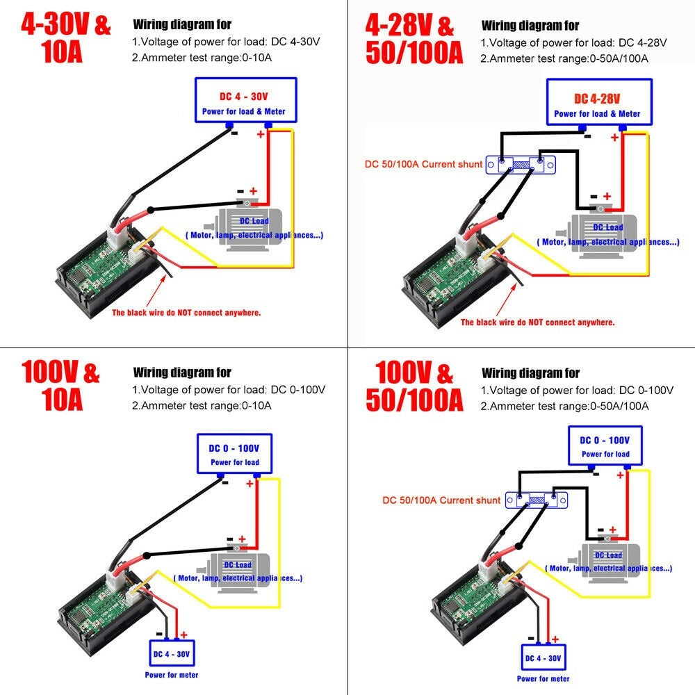 Dc 100v 50a 100a Voltmeter Ammeter Led Dual Digital Volt Amp Meter Gauge New Us Business Industrial Other Test Meters Detectors Alberdi Com Mx