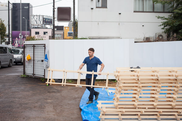 Spencer Staley moving furniture in Tokyo