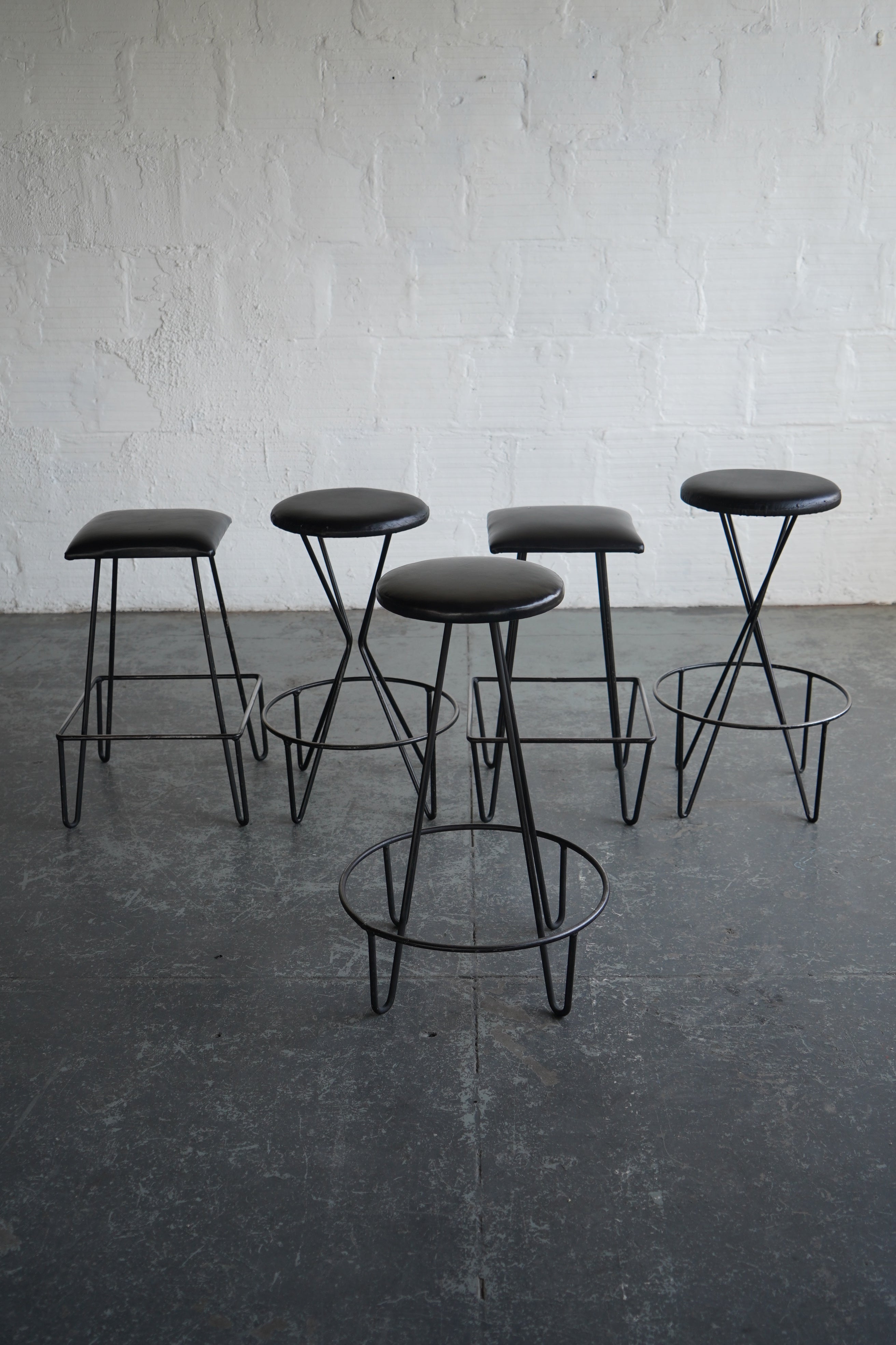 Wrought Iron Barstools in the style of Frederick Weinberg