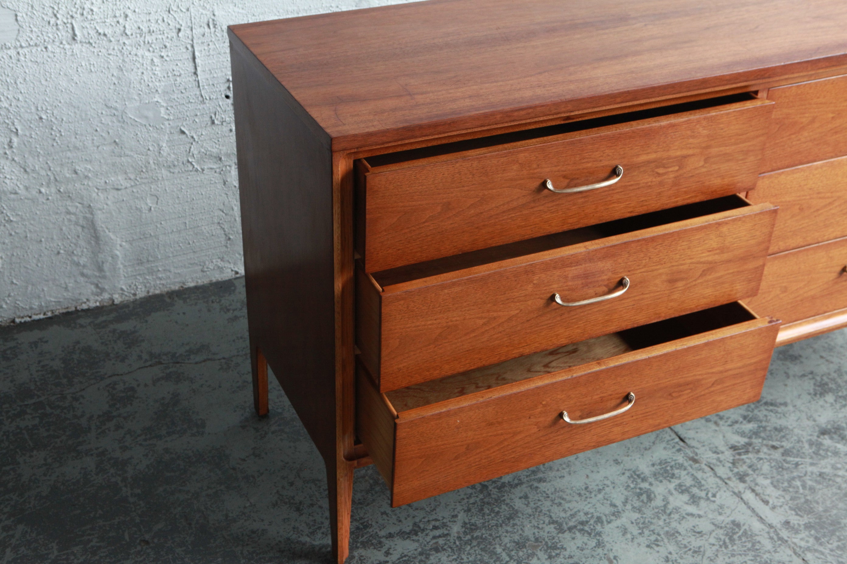 American Six Drawer Dresser with Metal Pulls