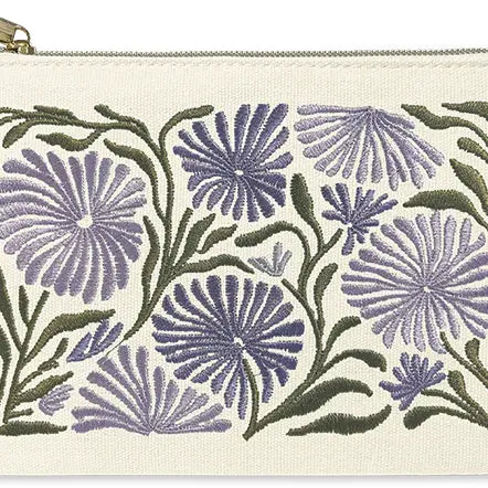 Allium Embroidered Fabric Pouch
