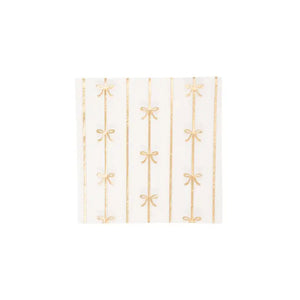 Gold Bow Cocktail Napkins - So Chic Boutique 