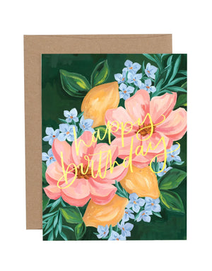 Abaco Flower Happy Birthday Card - So Chic Boutique 