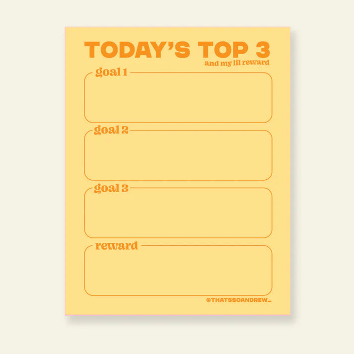 Today's Top 3 Goals Notepad