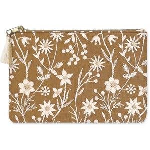 Chamomile Embroidered Fabric Pouch - So Chic Boutique 
