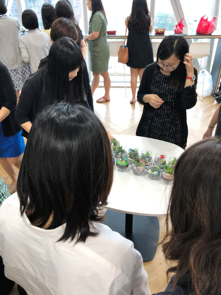 Team Building Corporate Terrarium Workshop with Edmund Tie by Lush Glass Door Singapore