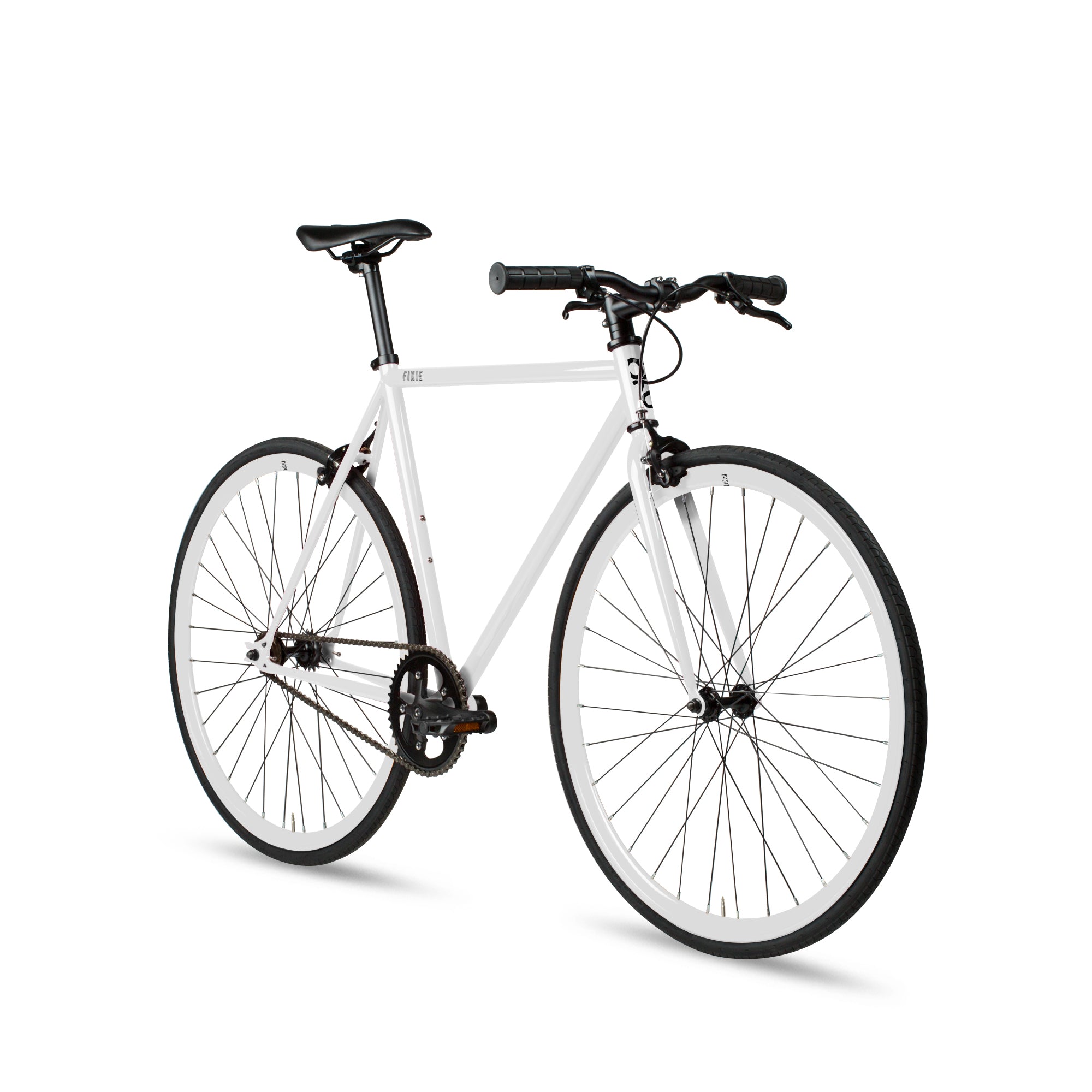 white fixed gear bike