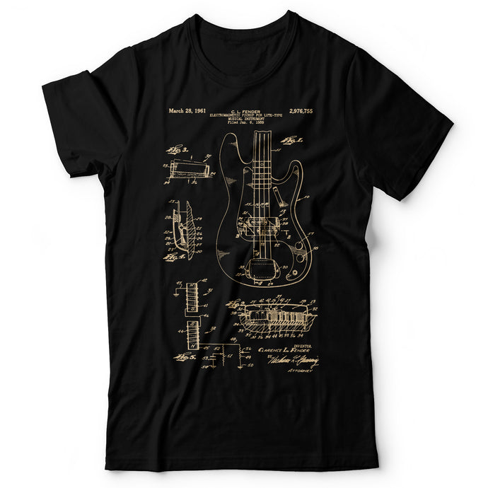 Bass Guitar Patent - Men's T-Shirt Black