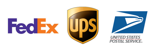 We ship using USPS, UPS & FedEx.