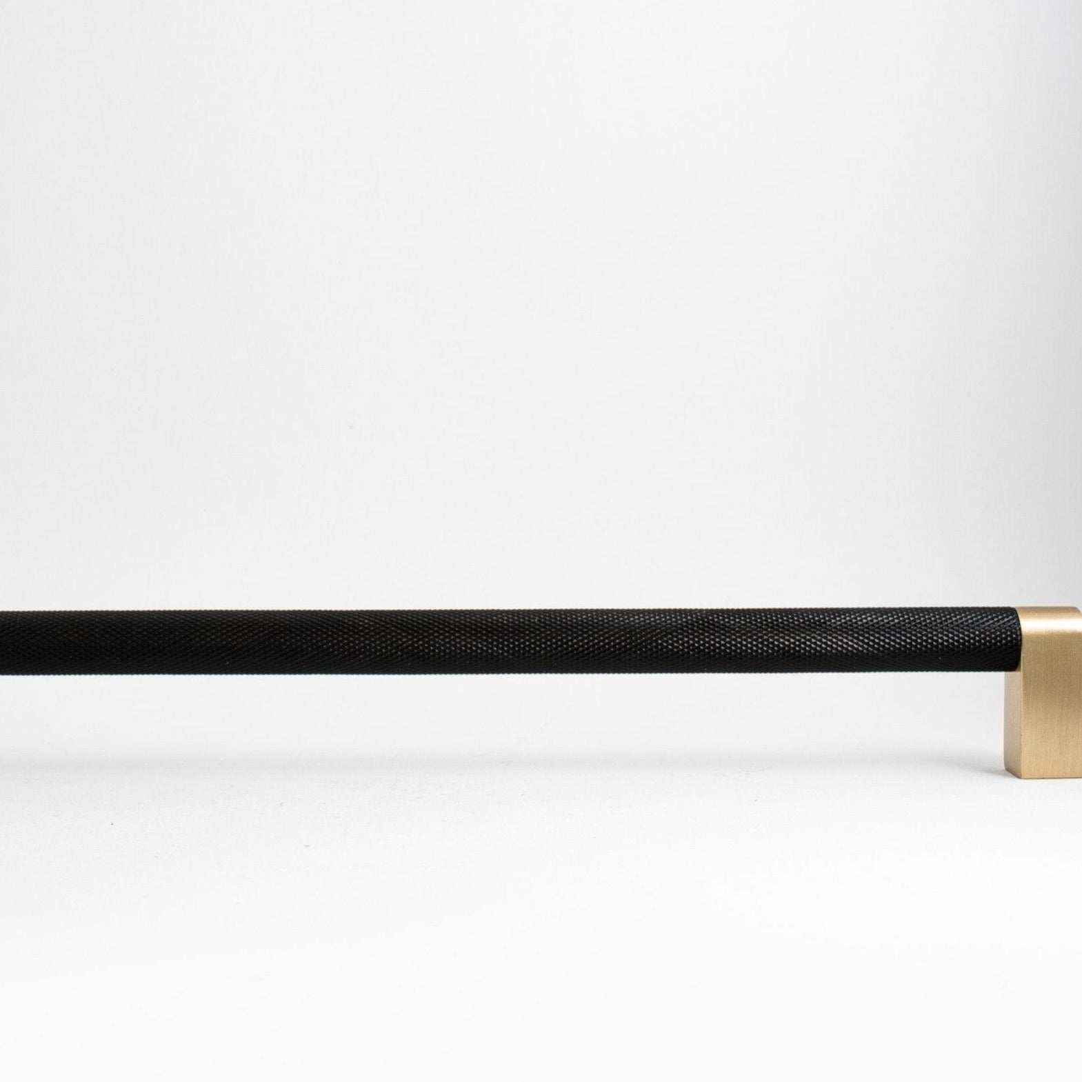 Bold, Black & Gold Knurled Cabinet Pull in Various Sizes - Inspire Hardware
