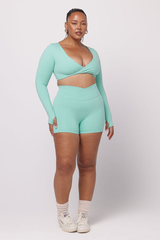 V Waist Shorts  Aquamarine – SASKI