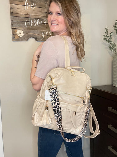 Madi Convertible Backpack-Tan – Loft 32 West