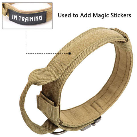 Strong dog collar - military-style with close-control handle