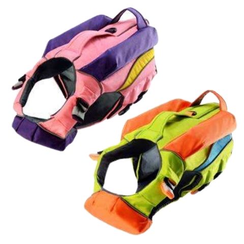 two colours. dog life jackets. ideal for the beach