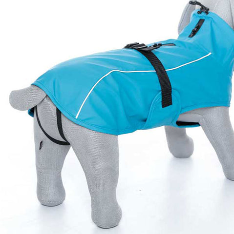 Waterproof dog coat with optional leg straps