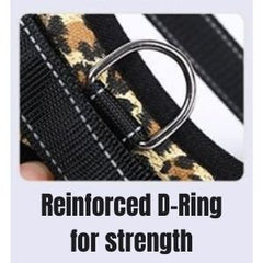 Dog harness with reinforced d-ring for strength