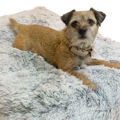 super soft plush dog mattress in grey
