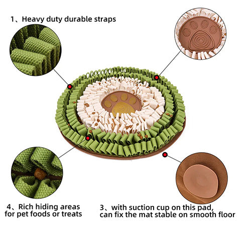 Heavy Duty Round Snuffle Mats for Dogs