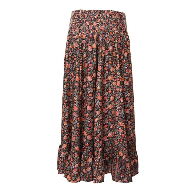 Floral Print Pep Hem Midi Skirt – The Hippy Clothing Co.