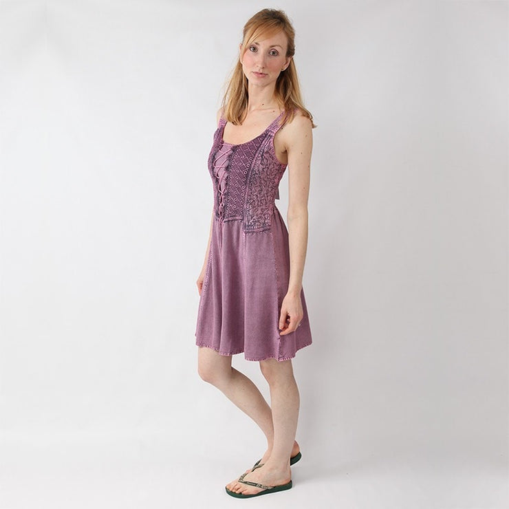 Download Pink Lace Up Front Skater Dress - The Hippy Clothing Co.