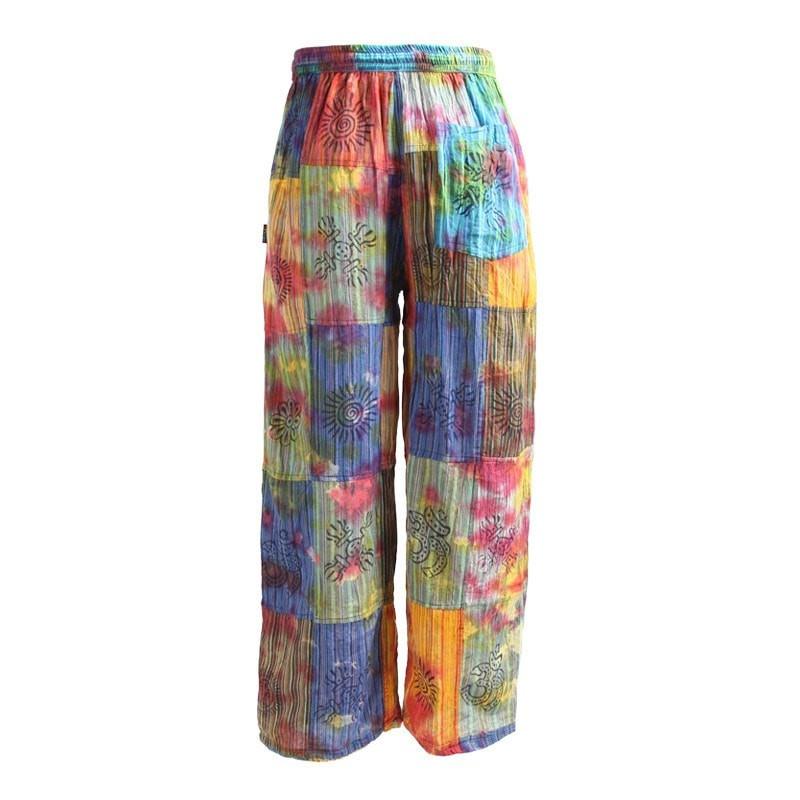 Tie Dyed & Print Patchwork Relaxed Trousers – The Hippy Clothing Co.