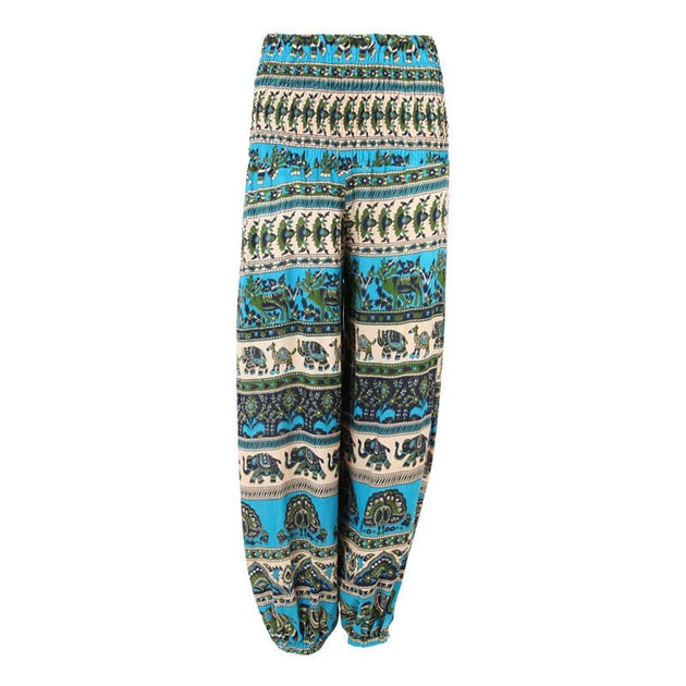 Flower & Elephant Print Harem Trousers – The Hippy Clothing Co.