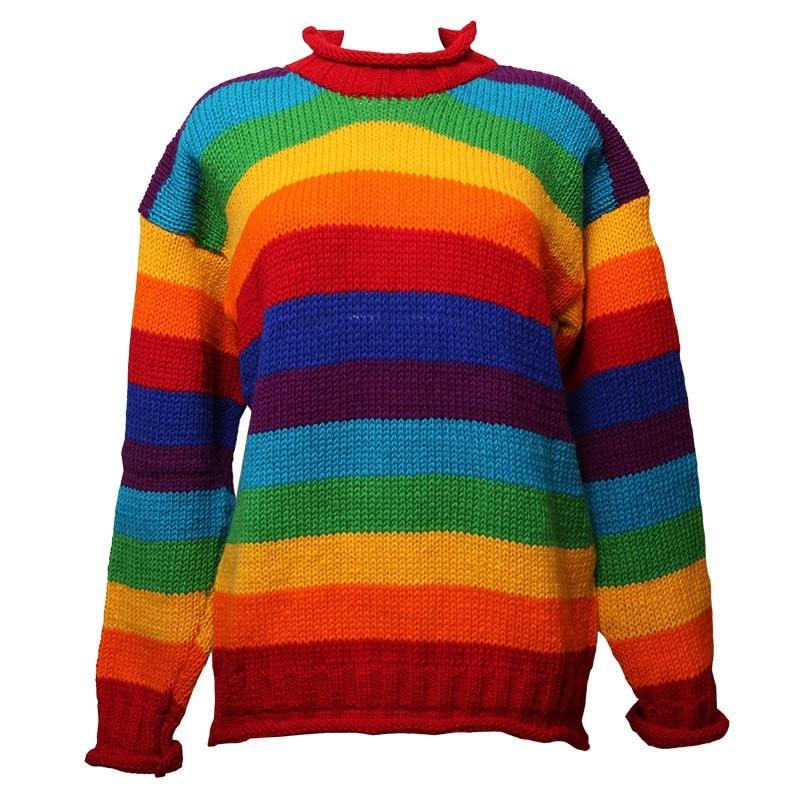 Oversized Rainbow Wool Jumper | The Hippy Clothing Co.