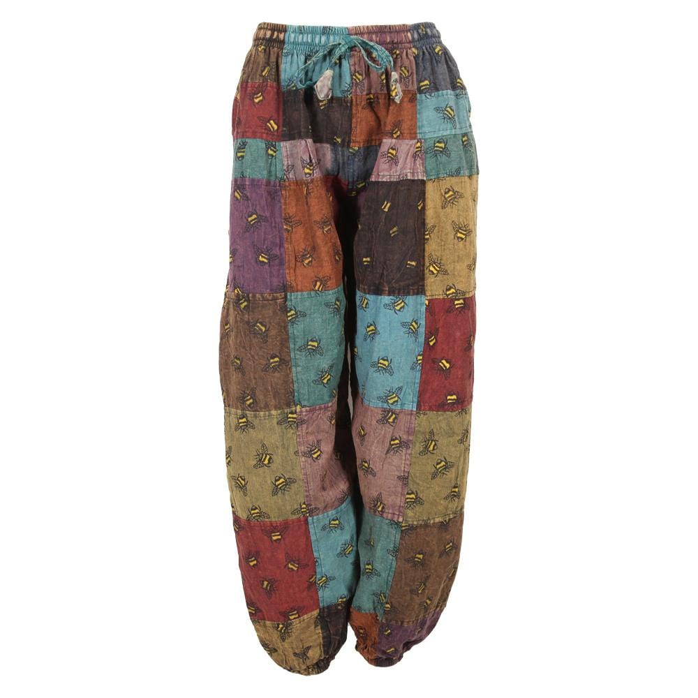 Patchwork Bee Print Harem Trousers – The Hippy Clothing Co.